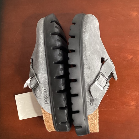 Birkenstock Papilio Boston Chunky Suede Leather Clogs - Picture 5 of 8